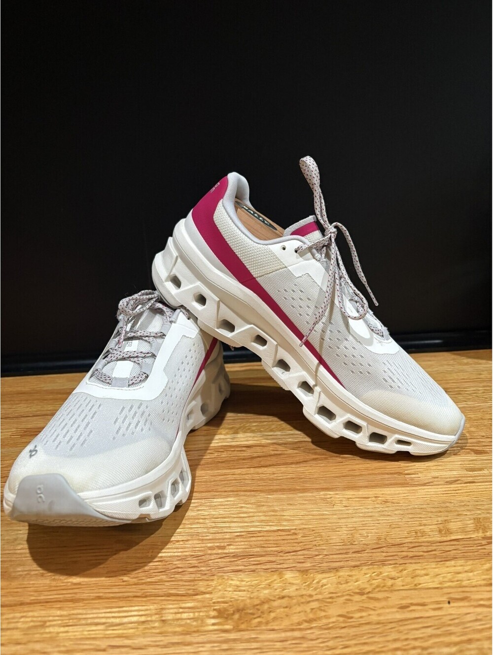 ON Cloudmonster Running Shoes In Ivory/Grenadine - Women's Size 11